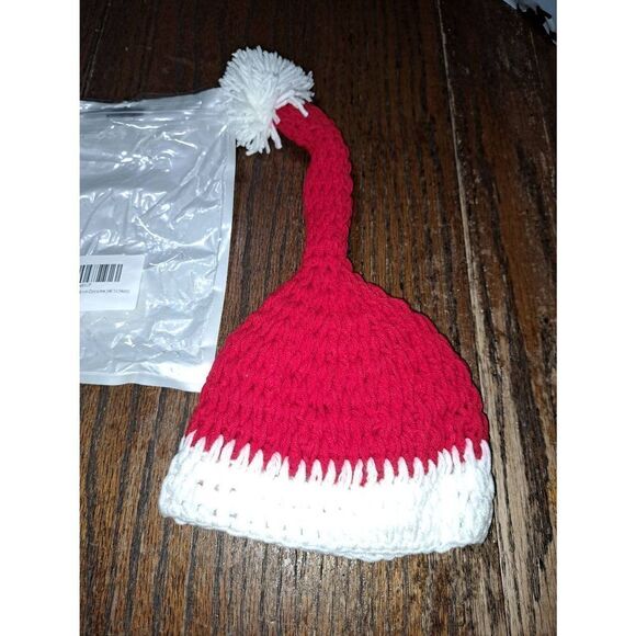 New Infant Baby Justmydress Christmas Holiday Hat Knit Red White - Picture 2 of 2
